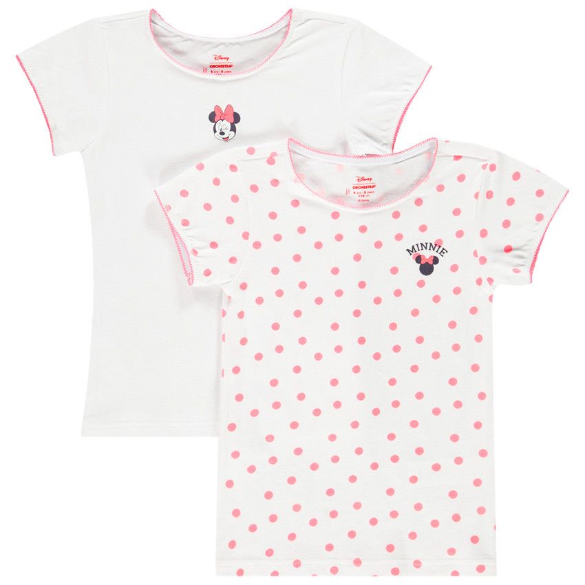 Orchestra Set of 2 Minnie Disney short sleeve undershirts for girls