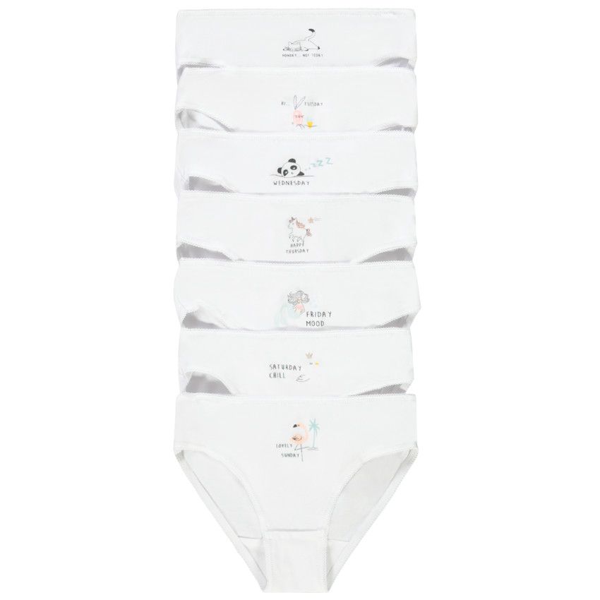 Orchestra Set of 7 fancy week panties for girls White 5 years