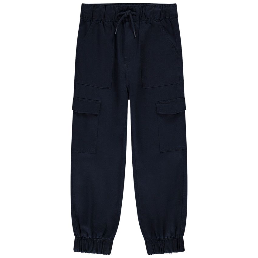 Orchestra Plain twill cargo pants for boys Navy blue - 8 years old ...