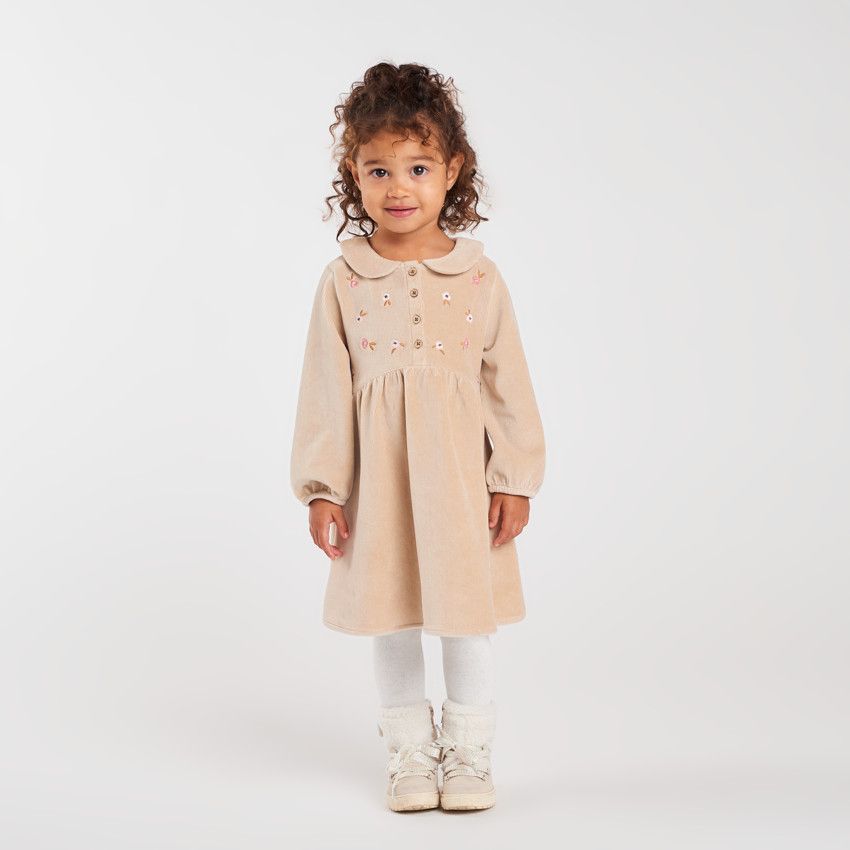 Orchestra Robe en velours côtelé bébé fille Beige - 12 mois - Robe ...