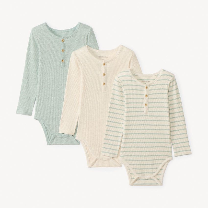 Lot De 3 Bodys Manches Longues Bébé Garçon 6 Mois (Petit Bateau...) - Occasion Très Bon état