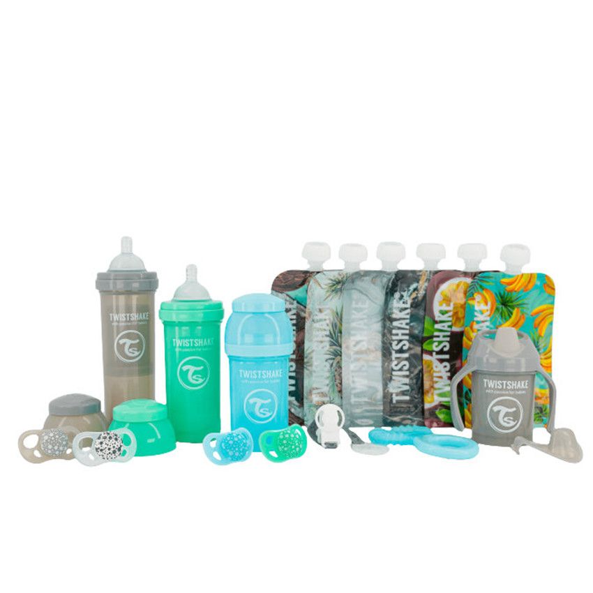 Twistshake Set De Vaisselle Bébé | Assiette Divisée Couverts 6m | Sans BPA | Kit De Formation Alimentaire Pour Enfants |Rose
