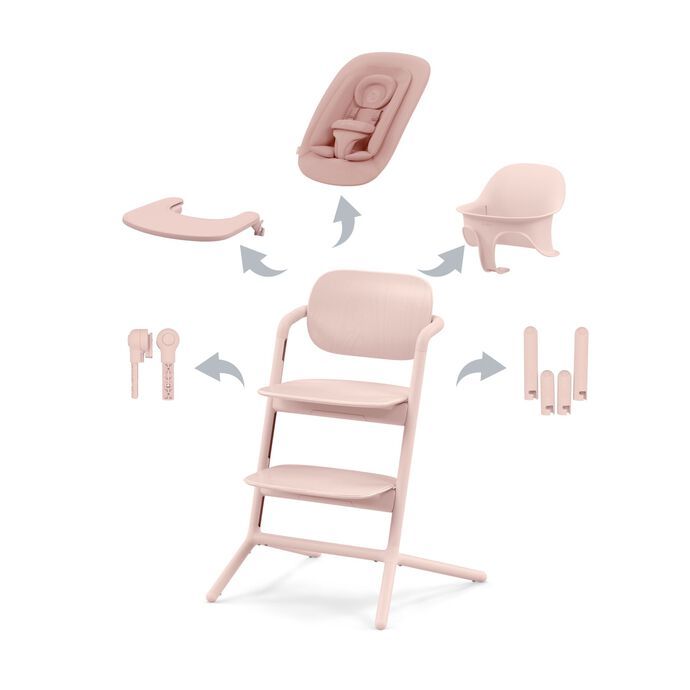 Set Adaptateurs CYBEX Gold LEMO - Pour Chaise Haute Et Transat | Fixation Sans Outils | Gris Clair