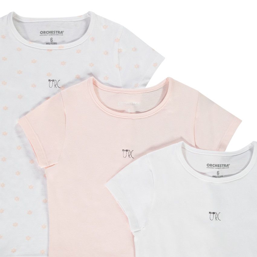 Lot De 2 Tee-shirts Petit Bateau Fille 6 Ans - Rose, Coton, Manches Courtes, Occasion Très Bon état