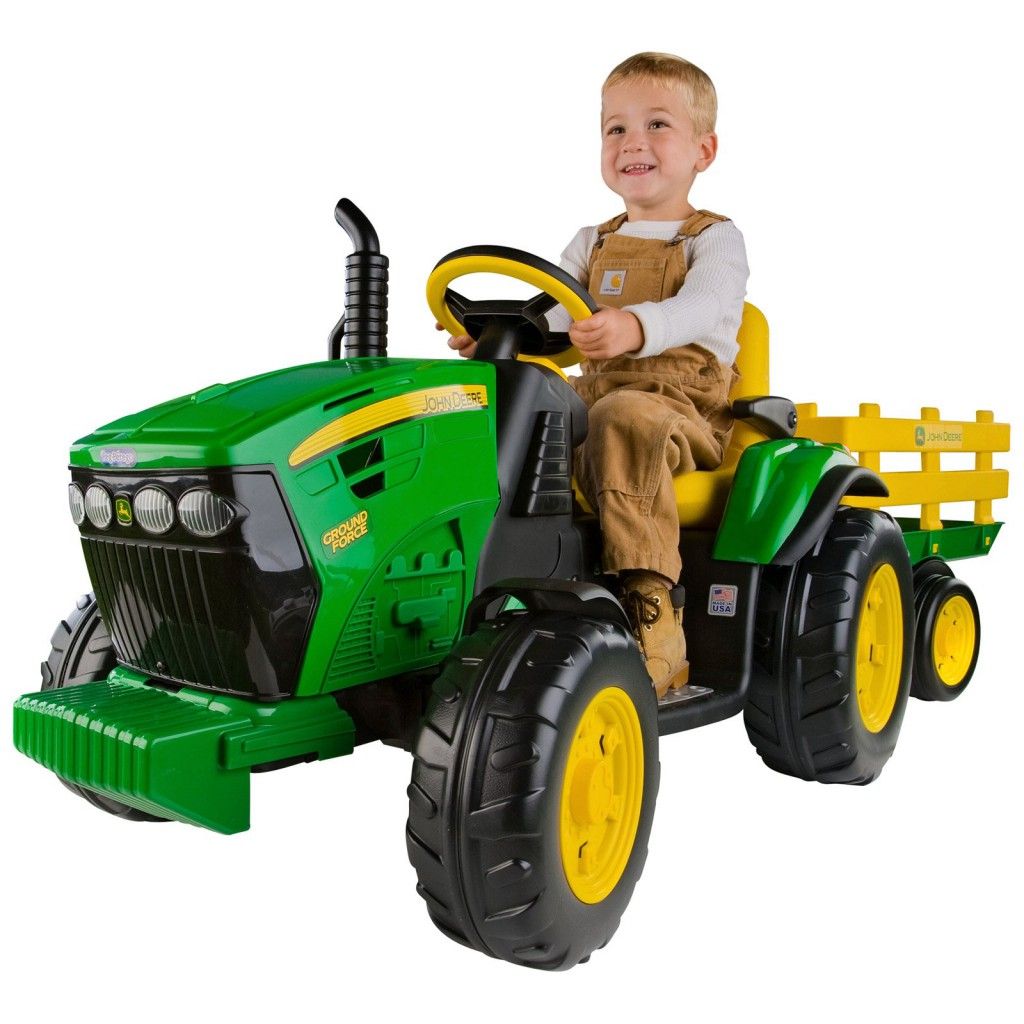 PEG PEREGO TRACTEUR JD GROUND FORCE AVEC REMORQUE Jouet 2ème âge