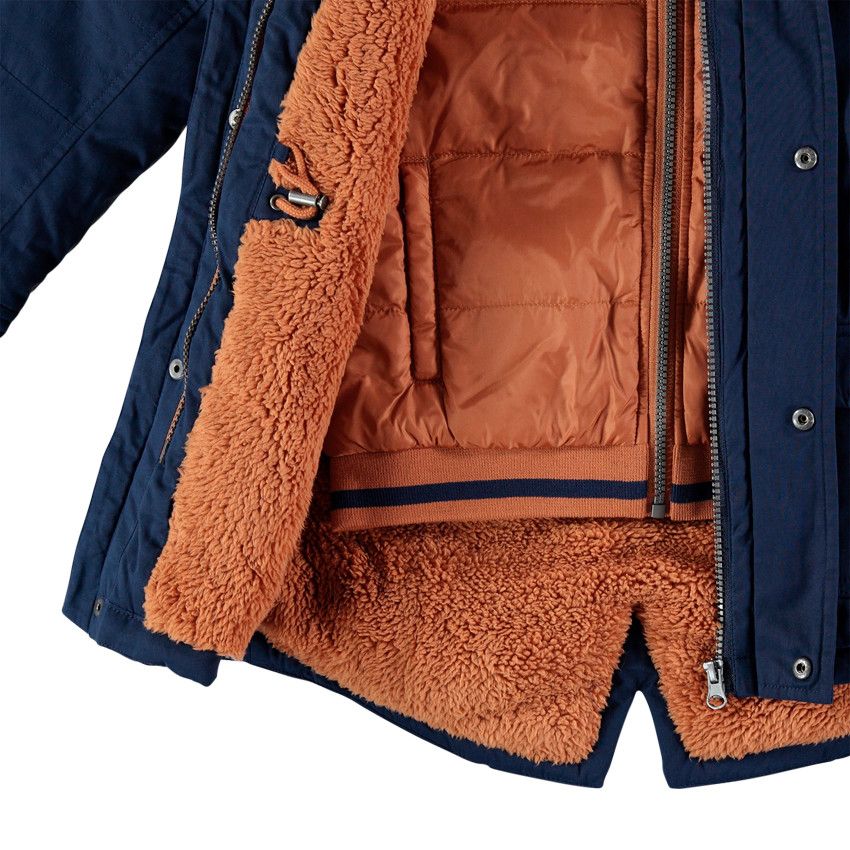 Orchestra Parka 3 en 1 doubl?�e sherpa avec blouson amovible int?�gr?� Bleu - 3 ans - Veste 